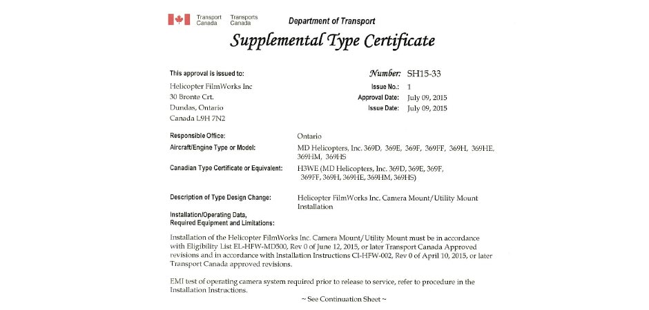 MD500 Eligible supplemental type certificate